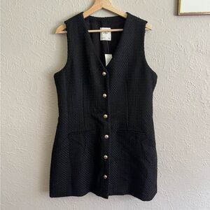 Abercrombie & Fitch Black Button-Front Mini Dress